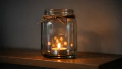 Turn an empty olive jar into a chic candleholder or mini vase in minutes