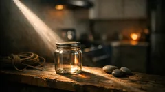 How to upcycle a small olive jar into minimalist home decor