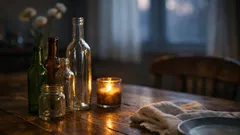 How to style flowers in repurposed glass bottles and jars for a cozy, designer look