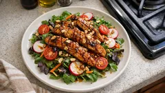 Italian Sweet-and-Sour Grilled Chicken Salad—light, tangy, and weeknight easy